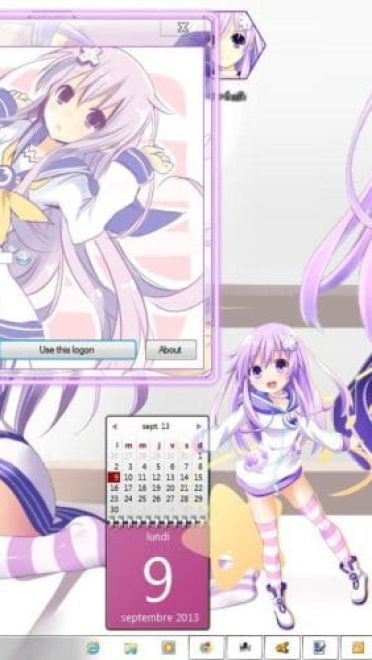 可爱认真的尼普基雅 超次元游戏海王星 win7主题