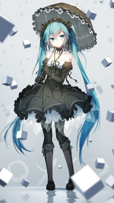 臣服在黑色裙摆下 哥特萝莉 动漫手机壁纸下载(1)