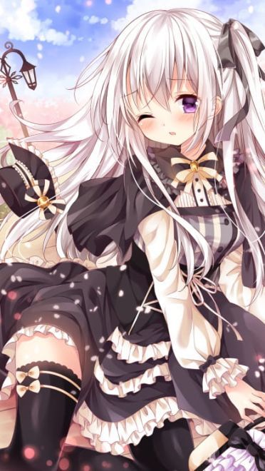 臣服在黑色裙摆下 哥特萝莉 动漫手机壁纸下载(1)