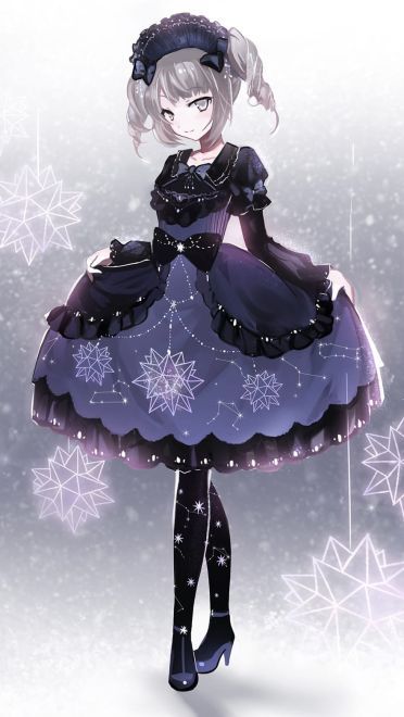 臣服在黑色裙摆下 哥特萝莉 动漫手机壁纸下载(1)