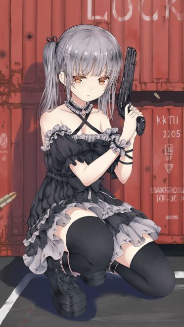 臣服在黑色裙摆下 哥特萝莉 动漫手机壁纸下载(1)