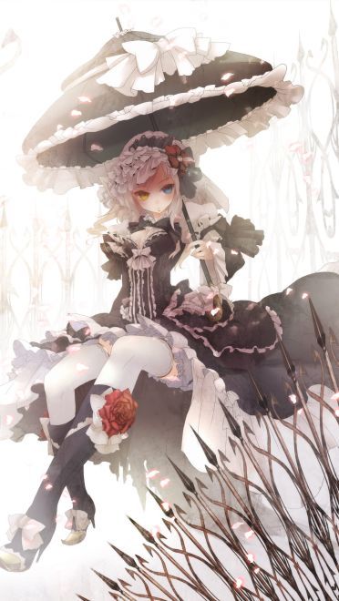 臣服在黑色裙摆下 哥特萝莉 动漫手机壁纸下载(1)