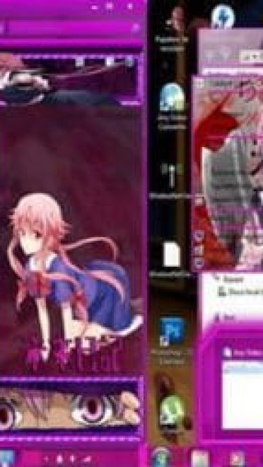 粉红切开都是黑 未来日记 我妻由乃 win7主题