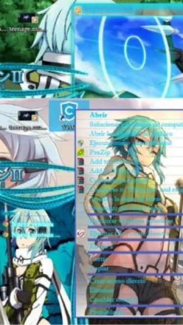 冰之狙击手 朝田诗乃 刀剑神域 win7主题