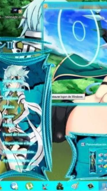 冰之狙击手 朝田诗乃 刀剑神域 win7主题