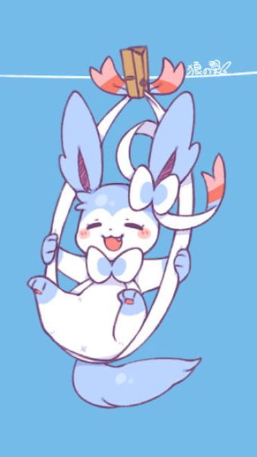 除了晒被子还能晒萌宠 伊布手机壁纸下载