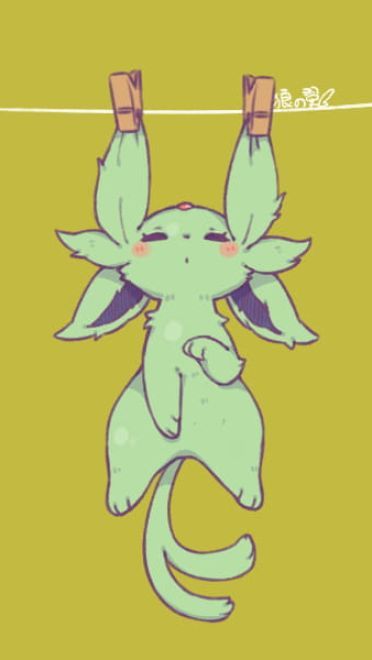 除了晒被子还能晒萌宠 伊布手机壁纸下载