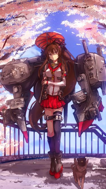 舰队collection 撑伞的小姐姐 大和 舰娘手机壁纸下载
