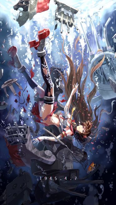 舰队collection 撑伞的小姐姐 大和 舰娘手机壁纸下载