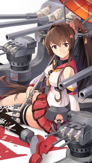 舰队collection 撑伞的小姐姐 大和 舰娘手机壁纸下载