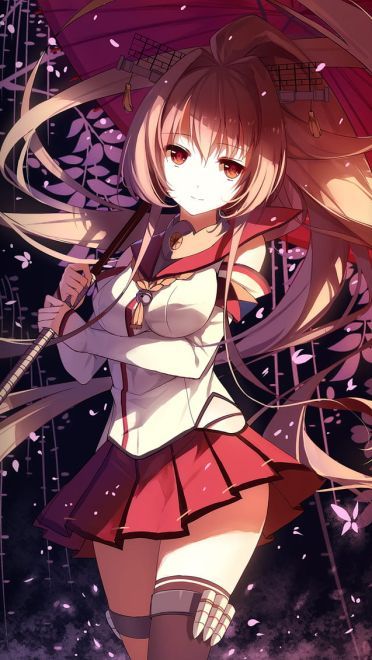 舰队collection 撑伞的小姐姐 大和 舰娘手机壁纸下载