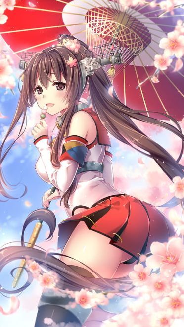 舰队collection 撑伞的小姐姐 大和 舰娘手机壁纸下载
