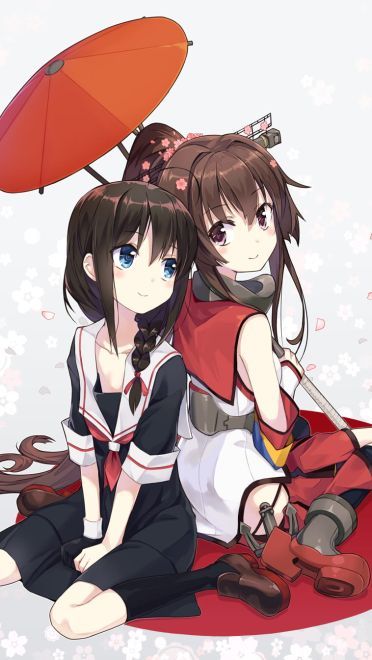 舰队collection 撑伞的小姐姐 大和 舰娘手机壁纸下载