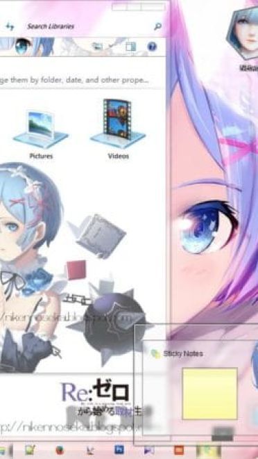 清新的蕾姆老婆 从零开始 win7主题