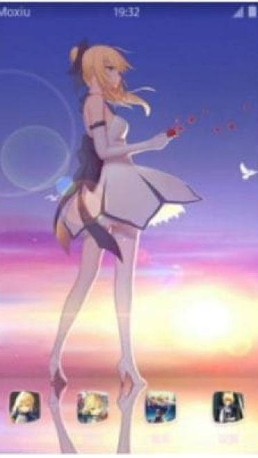 纯白的剑士saber lily fate系列 安卓主题