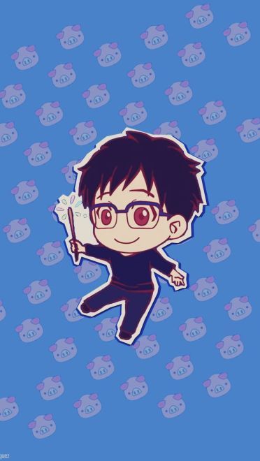 冰上的尤里 Q版手机壁纸