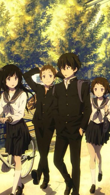 冰菓 折木奉太郎&千反田爱瑠 玫瑰色的动漫手机壁纸(1)