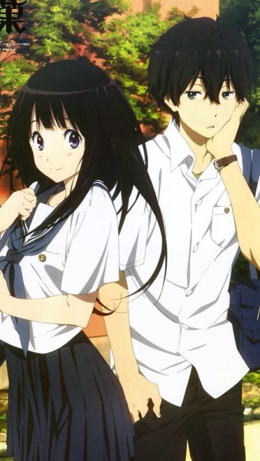 冰菓 折木奉太郎&千反田爱瑠 玫瑰色的动漫手机壁纸(1)