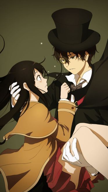 冰菓 折木奉太郎&千反田爱瑠 玫瑰色的动漫手机壁纸(1)