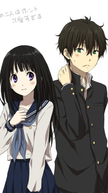 冰菓 折木奉太郎&千反田爱瑠 玫瑰色的动漫手机壁纸(1)