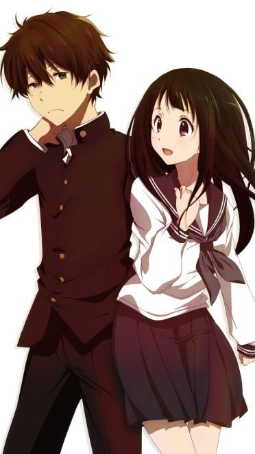 冰菓 折木奉太郎&千反田爱瑠 玫瑰色的动漫手机壁纸(1)