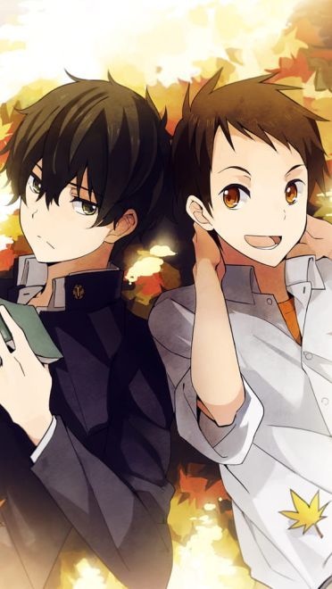 冰菓 折木奉太郎&千反田爱瑠 玫瑰色的动漫手机壁纸(1)