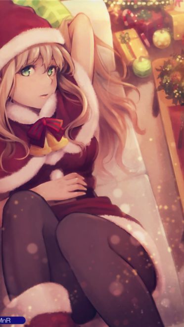 圣诞女孩！圣诞节手机壁纸下载(1)