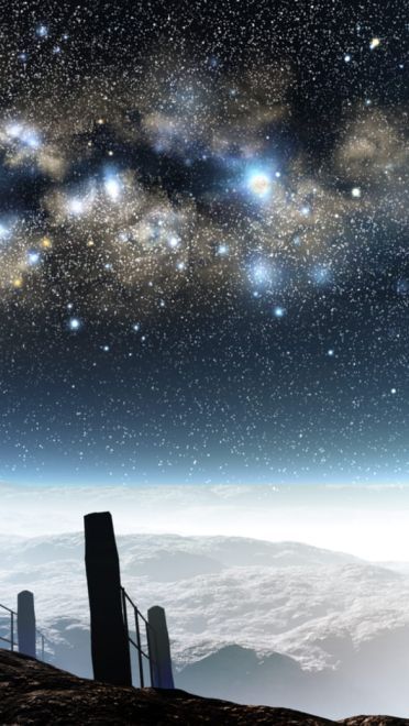 漫天繁星的天空 风景系列插画壁纸