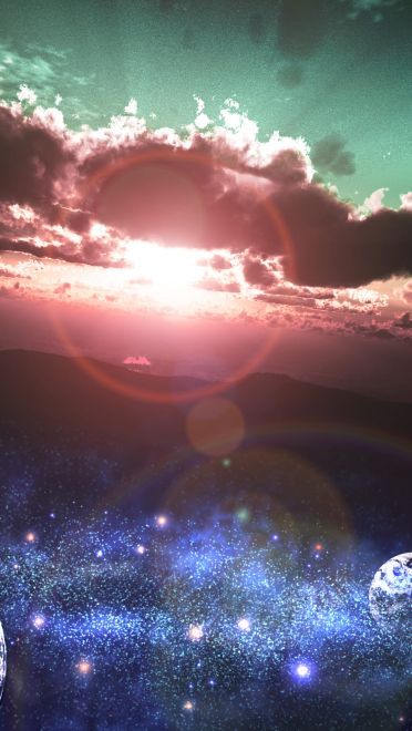 漫天繁星的天空 风景系列插画壁纸