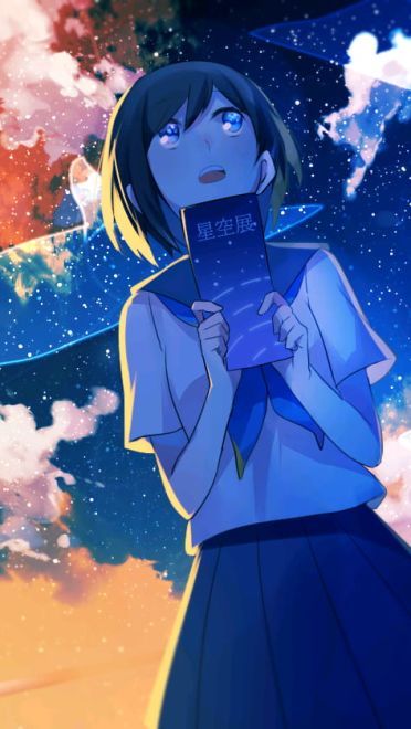 漫天繁星的天空 风景系列插画壁纸