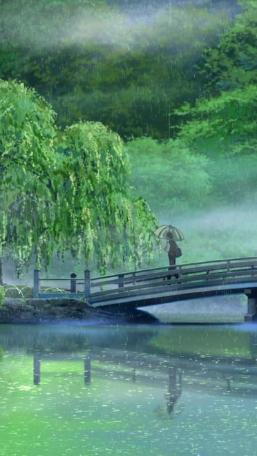 新海诚巨作《言叶之庭》绿色护眼电脑桌面壁纸第三辑