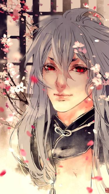 银白色男神 银发少年手机壁纸