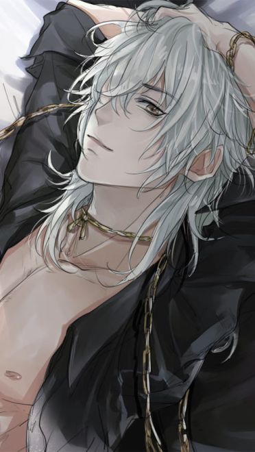 银白色男神 银发少年手机壁纸