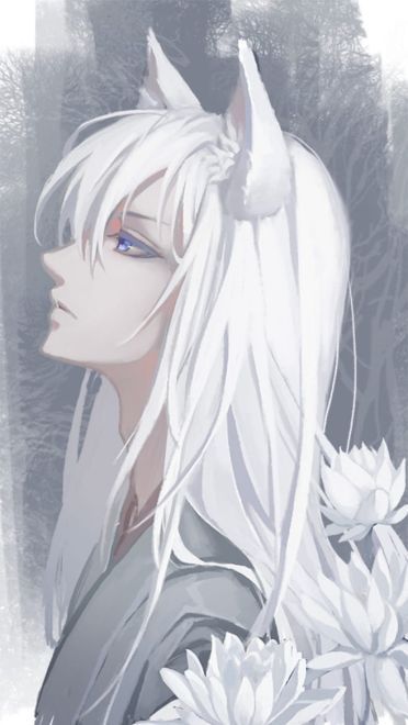 银白色男神 银发少年手机壁纸