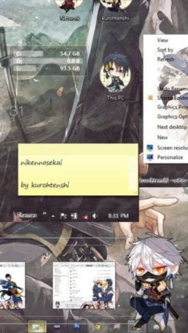 刀剑乱舞win8.1动漫主题下载