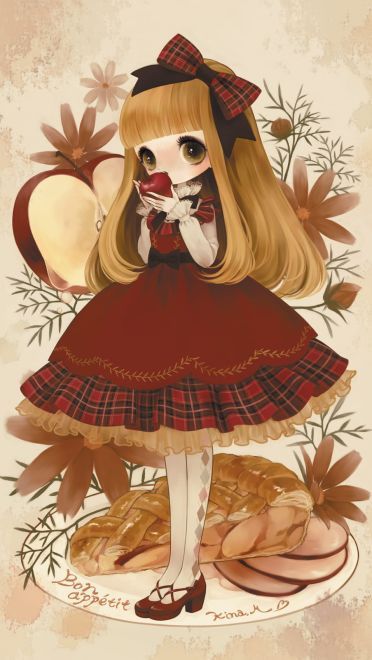 萝莉时间到 萌萝莉插画手机壁纸(1)