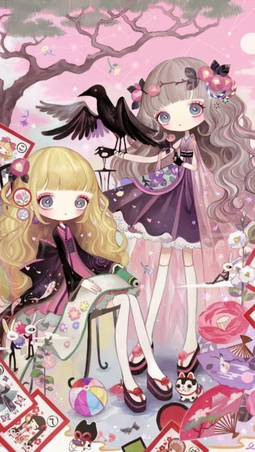 萝莉时间到 萌萝莉插画手机壁纸(1)