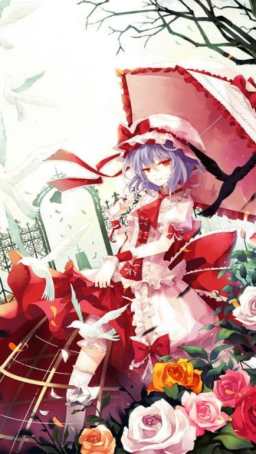 永远鲜红的幼月 蕾米莉亚·斯卡雷特手机壁纸(1)