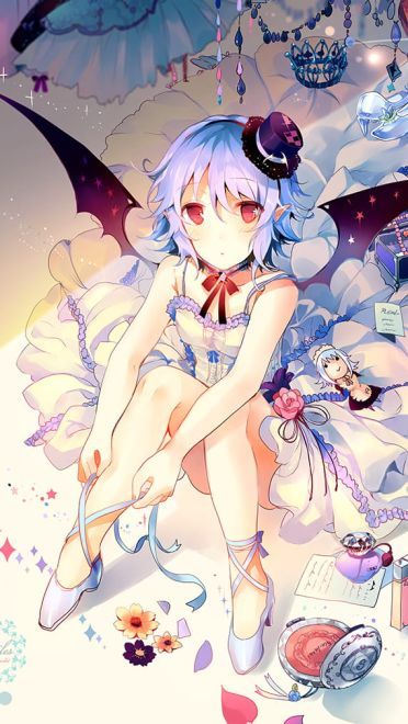 永远鲜红的幼月 蕾米莉亚·斯卡雷特手机壁纸(1)