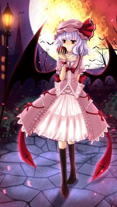 永远鲜红的幼月 蕾米莉亚·斯卡雷特手机壁纸(1)