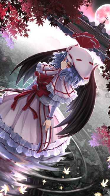 永远鲜红的幼月 蕾米莉亚·斯卡雷特手机壁纸(1)