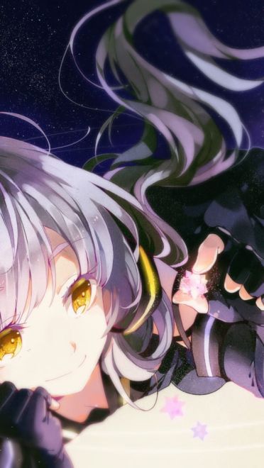 星空下的小天使 星尘插画电脑壁纸下载(1)