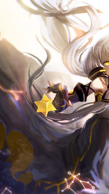 星空下的小天使 星尘插画电脑壁纸下载(1)