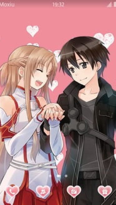 刀剑神域 亚丝娜&桐人 安卓手机主题下载