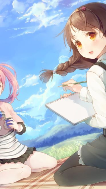 粉色系动漫少女私图 动漫壁纸下载(1)