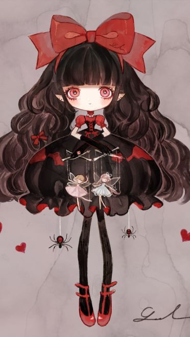 原创人物系列 哥特小萝莉手机壁纸(1)