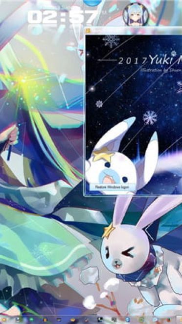 初音未来 雪初音 win7电脑主题下载