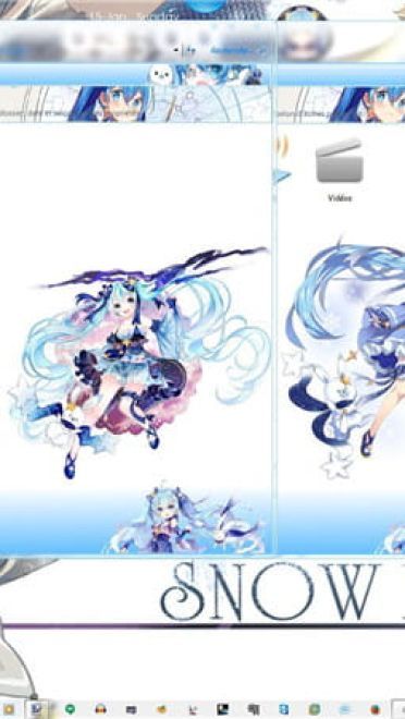 初音未来 雪初音 win7电脑主题下载