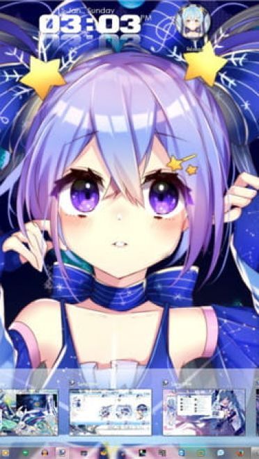 初音未来 雪初音 win7电脑主题下载