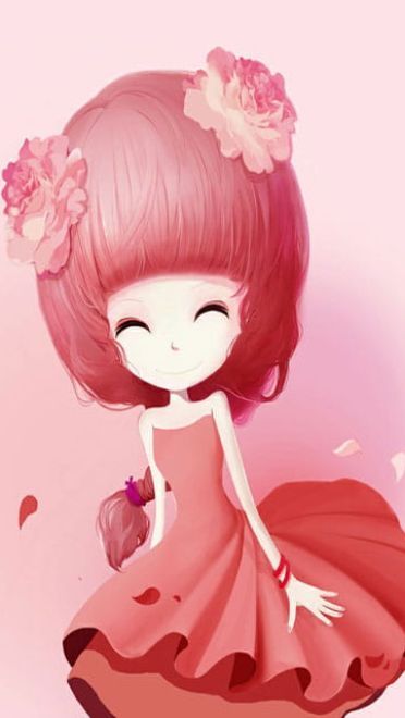 萌系大头少女 花花姑娘手机壁纸